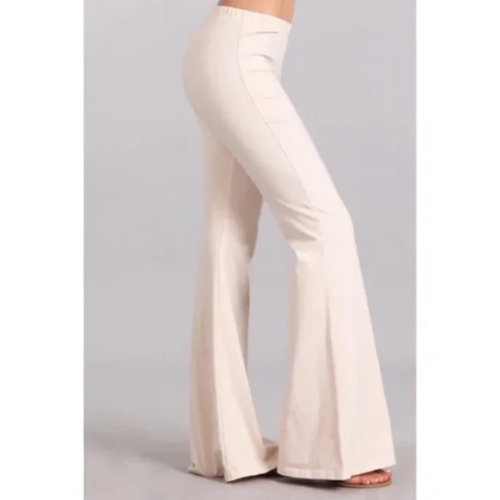 Nude Boho Mineral Wash Flared Stretch Pants Casual Womens