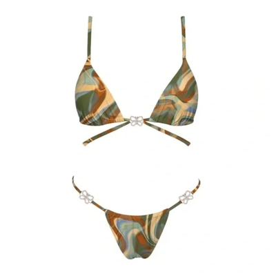 Green Multi Butterfly Dreamy 2PC Sexy Bikini Swimsuit Set