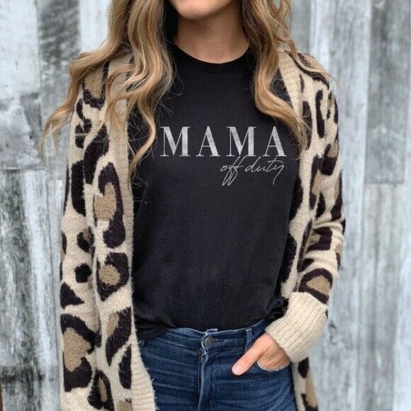 Vintage Black Mama Off Duty Oversized Graphic Bella Canvas Womens Tee T-Shirt