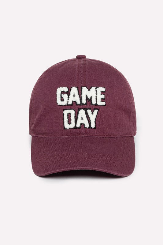Plum Purple Sherpa Game Day Lettered Baseball Cap Women's Hat