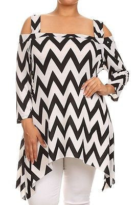 Plus Top Cold Open Shoulder Size Solid Asymmetrical Tunic Women Sexy