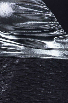 Dress Black Wet Look Metallic Strapless Crinkle Textured Tube Mini Club Sexy