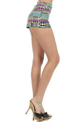 Shorts Aztec Indian Tribal Multi Color Printed Summer Stretch S M L New Fashion
