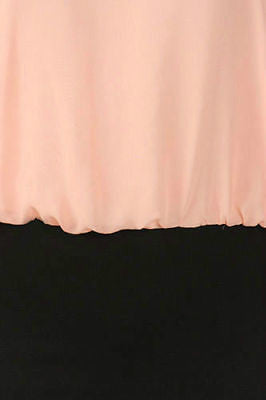 Dress Chiffon Blouson Pastel Spring 2 IN 1 Slit Sleeves Mini Sheer