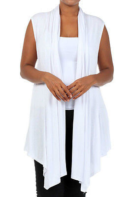 Plus Size Vest Women Open Front Asymmetrical New Wrap Sleeveless 1X 2X 3X Casual