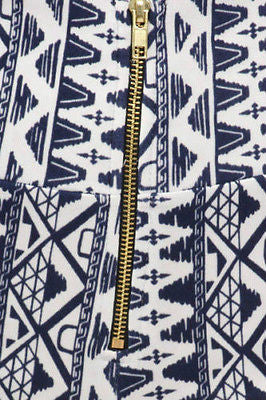 Shorts Aztec Tribal S M L High Waist Zipper Stretch Mini Casual Printed New