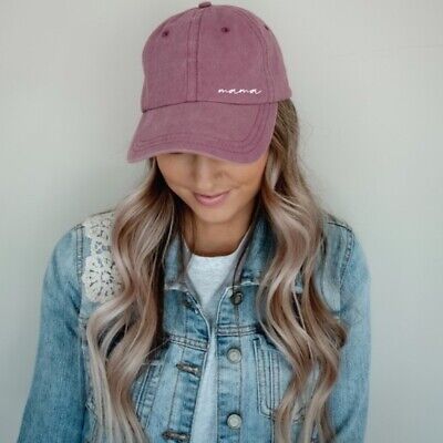 Maroon Mama Embroidered Vintage Wash Twill Baseball Cap Women's Casual Hat