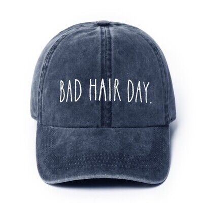 Navy Rae Dunn Licensed Bad Hair Day Embroidered Baseball Womens Casual Cap Hat