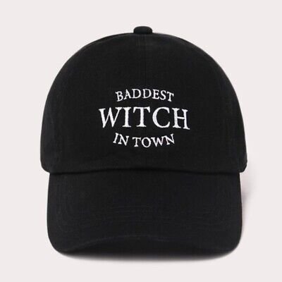 Black Baddest Witch In Town Halloween Fall Women's Baseball Cap Hat