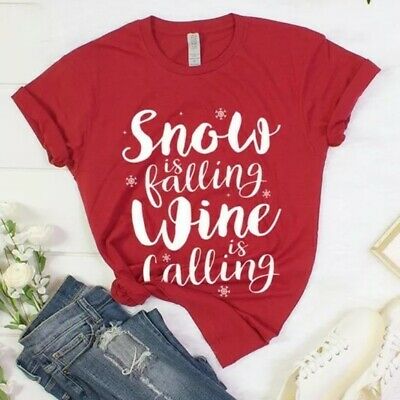 Red Snow Is Falling Wine Is Calling Unisex Oversized Short Sleeve Graphic Womens