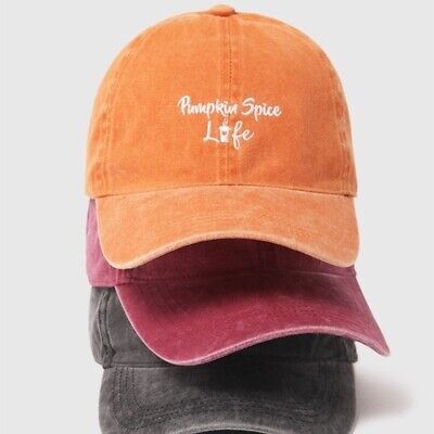 Rust Orange Pumpkin Spice Life Embroidered Fall Women's Baseball Casual Cap Hat
