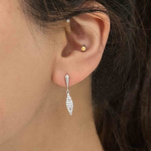 Silver Lulu Sparkling Luxe Stone Studded Drop Earrings