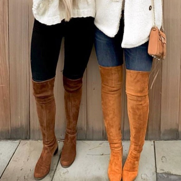 The MOST Popular OTK Over The Knee Boots Tan