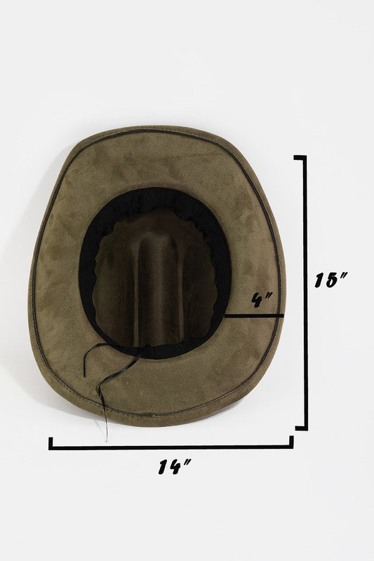 Brown Western Concho Chain Disc Fedora Women's Hat