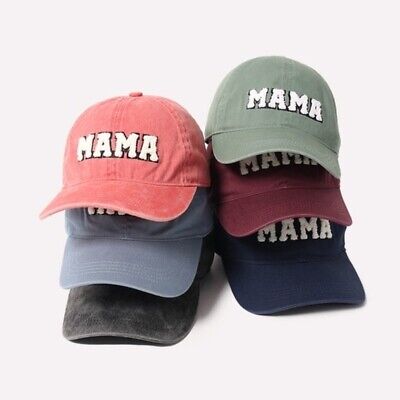 Black Chenille Sherpa Patch MAMA Lettered Baseball Cap Hat