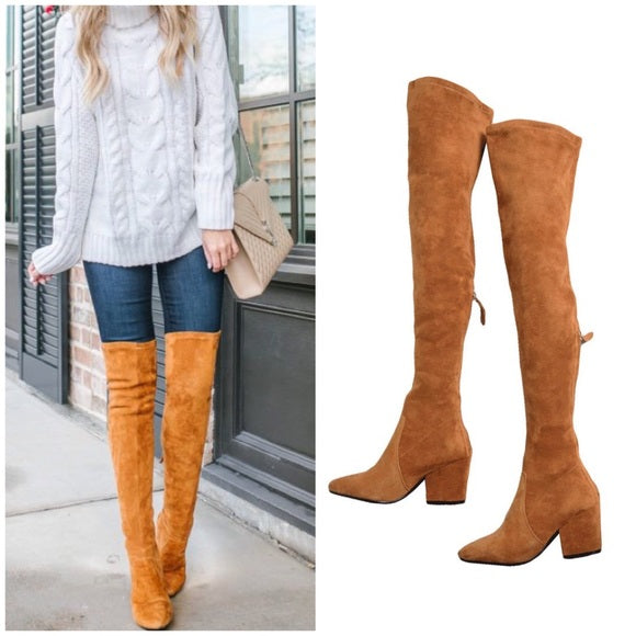 The MOST Popular OTK Over The Knee Boots Tan