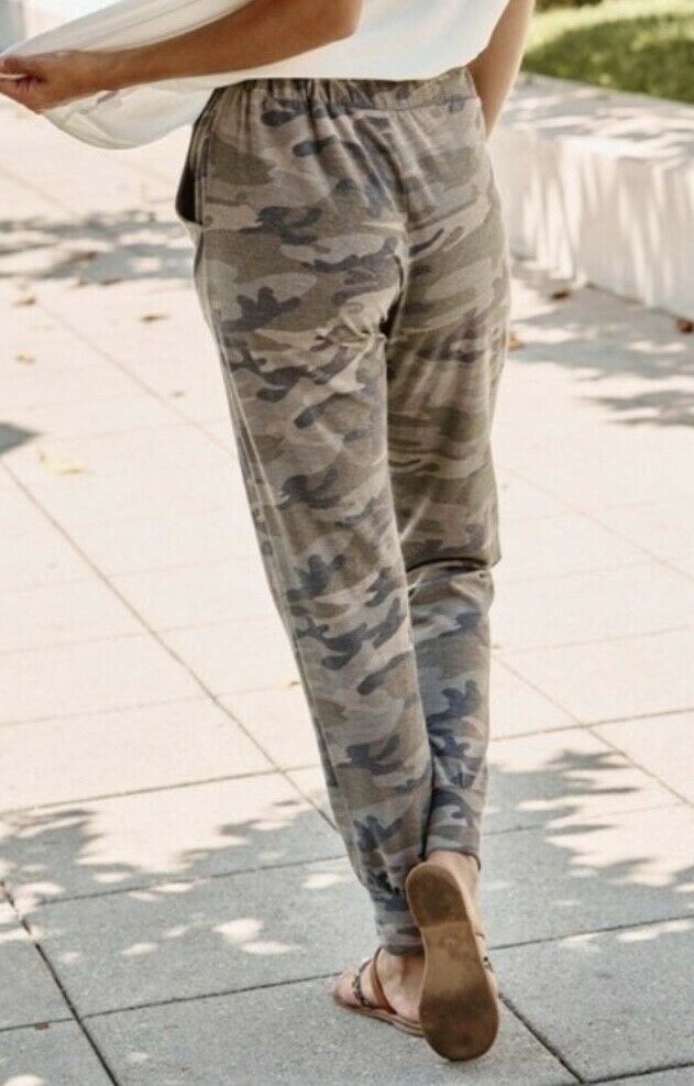 Army Camo French Terry Casual Jogger Casual Lounge Pants Womens